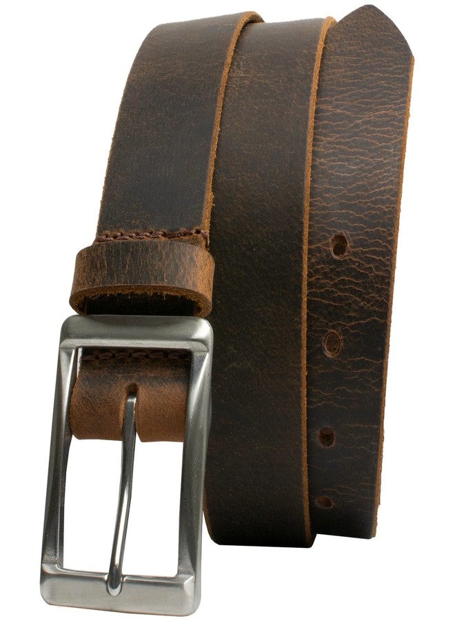 Nickel Smart The Site Manager Distressed Leather Brown Belt (44 inch) - Image 1